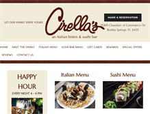 Tablet Screenshot of cirellasrestaurantfl.com